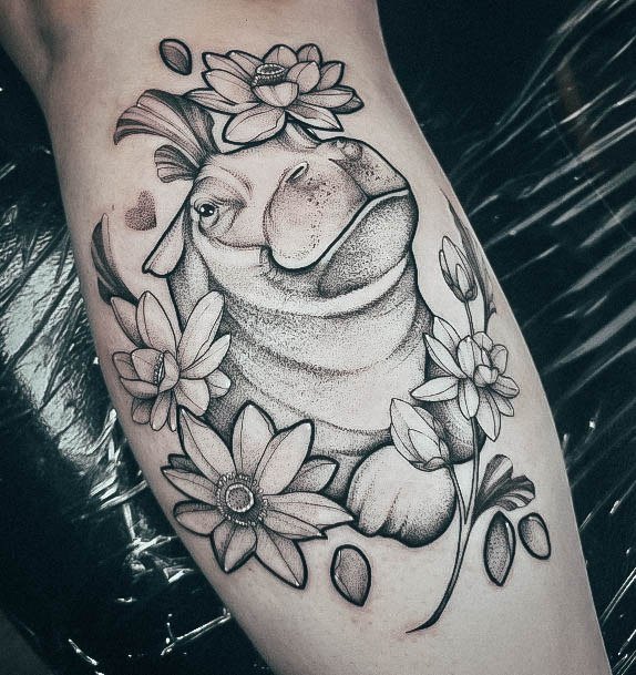 Girl With Feminine Hippo Tattoo