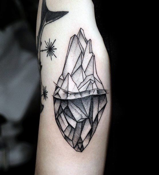 Girl With Feminine Iceberg Tattoo