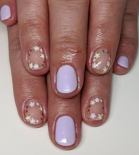 Girl With Feminine Lilac Nail