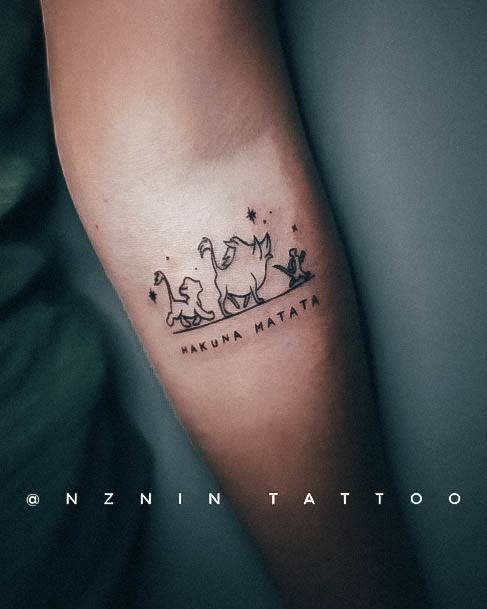 Girl With Feminine Lion King Tattoo