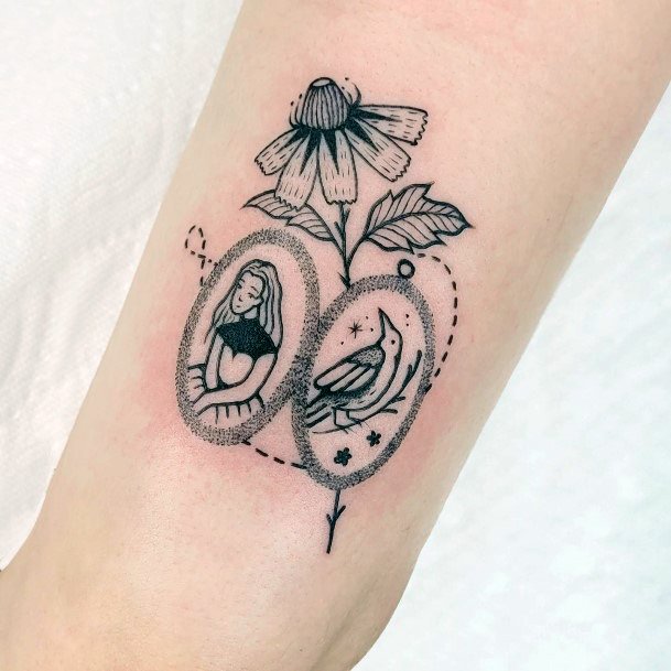 Girl With Feminine Locket Tattoo