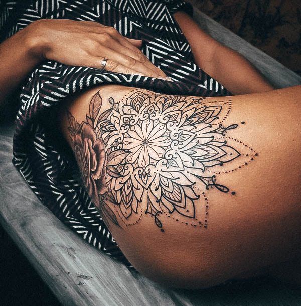 Girl With Feminine Mandala Tattoo