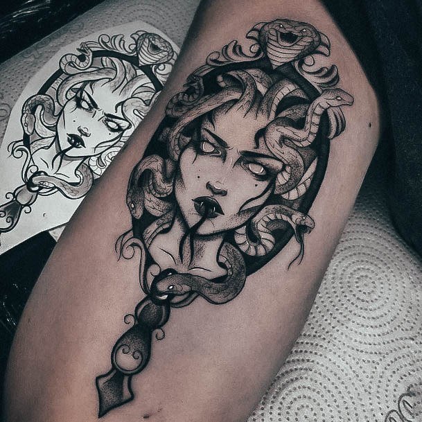 Girl With Feminine Medusa Tattoo