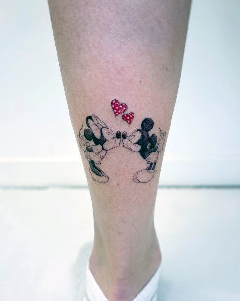 Girl With Feminine Mickey Mouse Tattoo