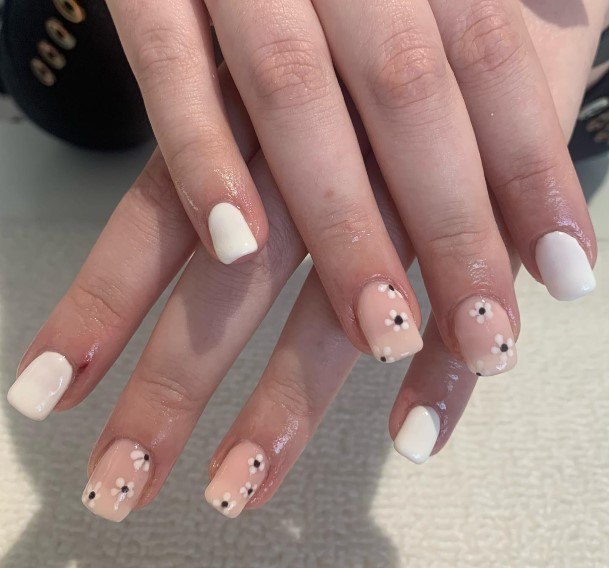 Girl With Feminine Monochrome Nail