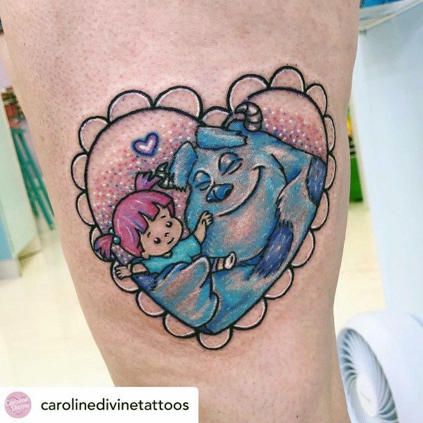 Girl With Feminine Monsters Inc Tattoo