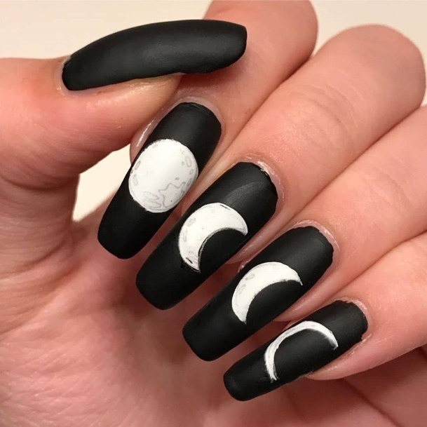 Girl With Feminine New Moon Nail