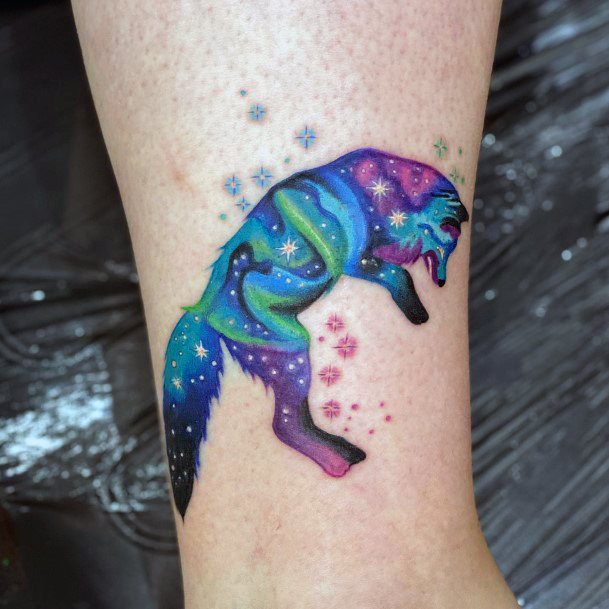 Girl With Feminine Northern Lights Tattoo