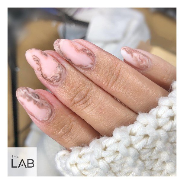 Girl With Feminine Nude Marble Nail