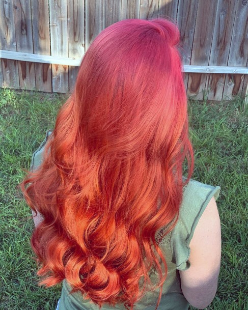 Girl With Feminine Orange Ombre Hairstyles