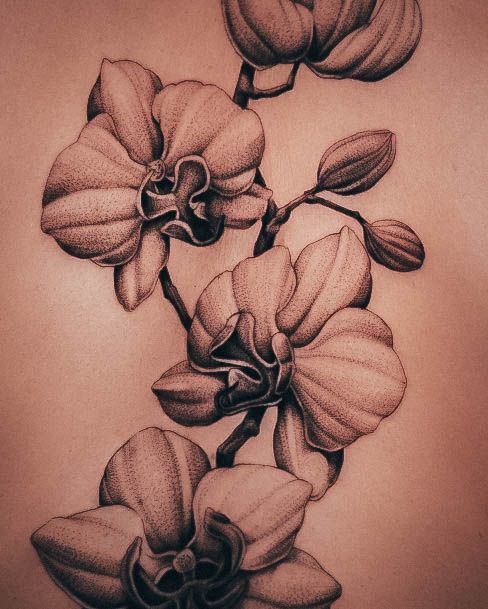 Girl With Feminine Orchid Tattoo