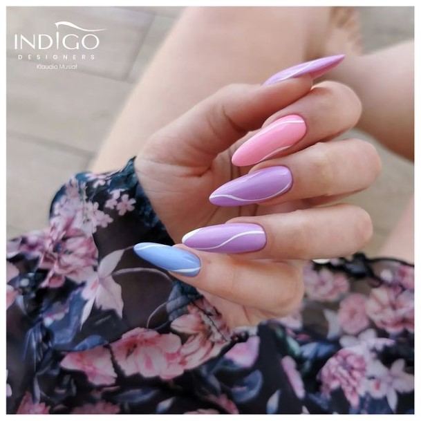 Girl With Feminine Pastel Nail