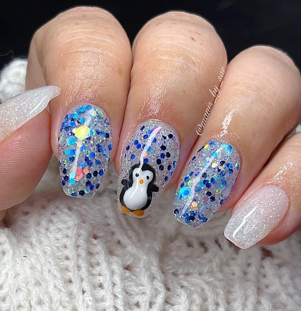 Girl With Feminine Penguin Nail