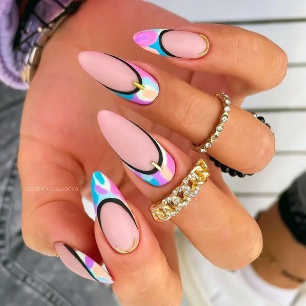 Girl With Feminine Pink Summer Nail