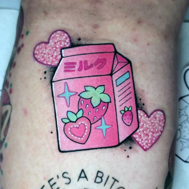 Girl With Feminine Pink Tattoo