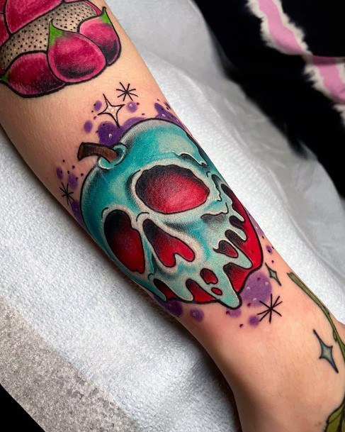 Girl With Feminine Poison Apple Tattoo