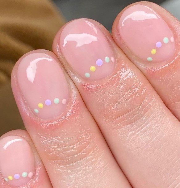 Girl With Feminine Polka Dot Nail