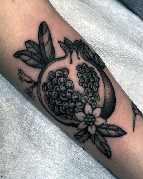 Girl With Feminine Pomegranate Tattoo