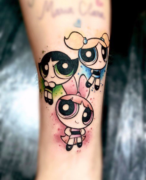 Girl With Feminine Powerpuff Girls Tattoo