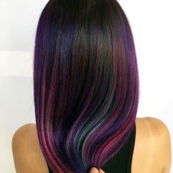 Girl With Feminine Purple Hairstyles