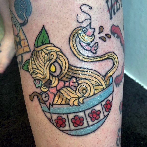 Girl With Feminine Ramen Tattoo