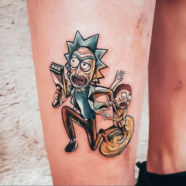 Girl With Feminine Rick And Morty Tattoo