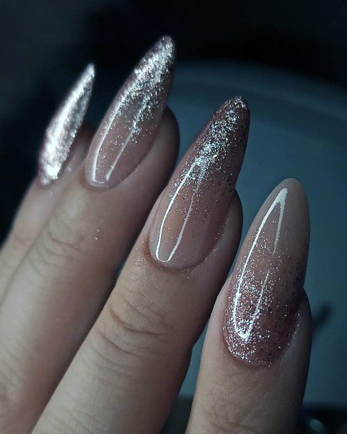 Girl With Feminine Rose Gold Nail