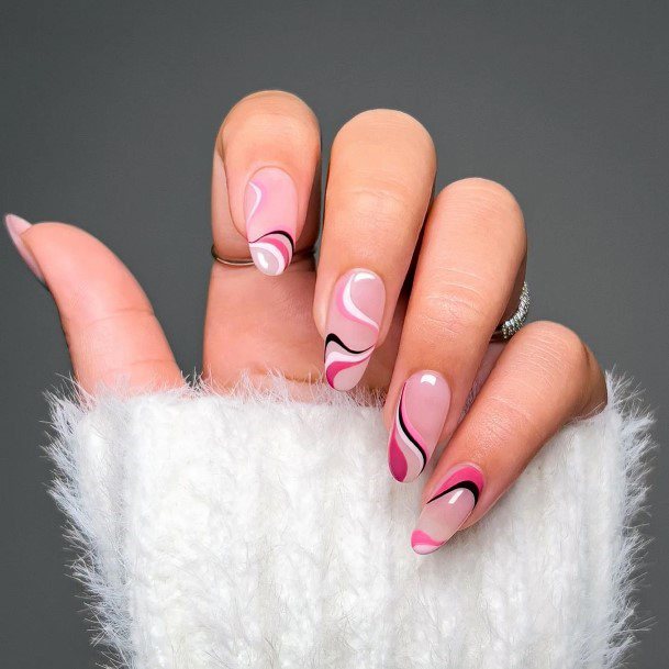 Girl With Feminine Rose Pink Nail