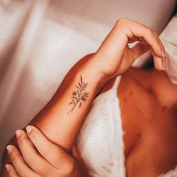 Girl With Feminine Small Simple Tattoo