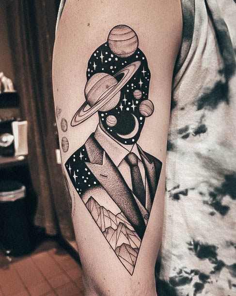 Girl With Feminine Space Tattoo