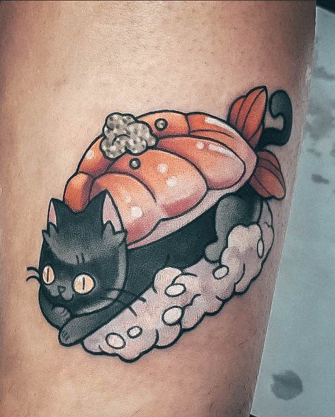 Girl With Feminine Sushi Tattoo