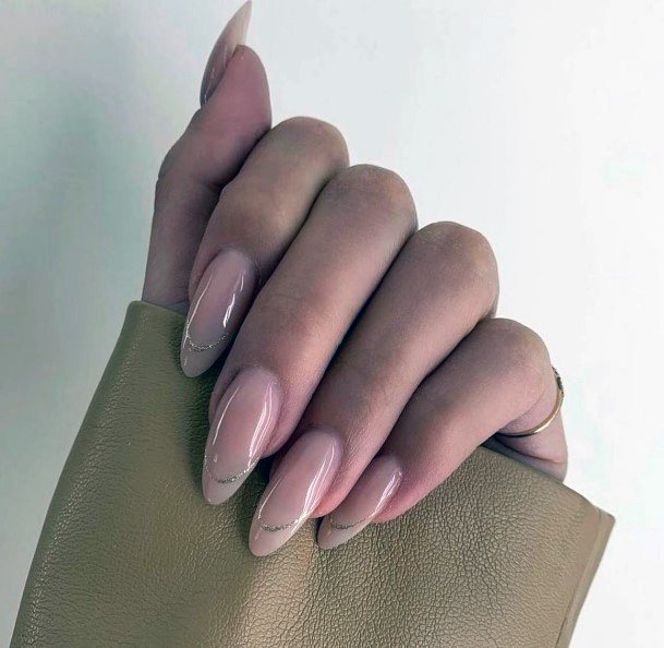 Girl With Feminine Tan Beige Dress Nail