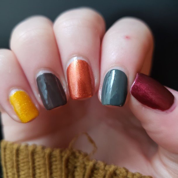 Girl With Feminine Thanksgiving Nail