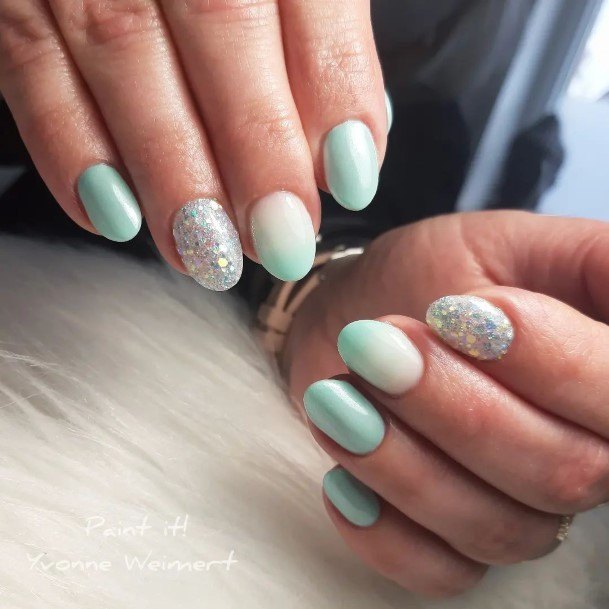 Girl With Feminine Turquoise Nail