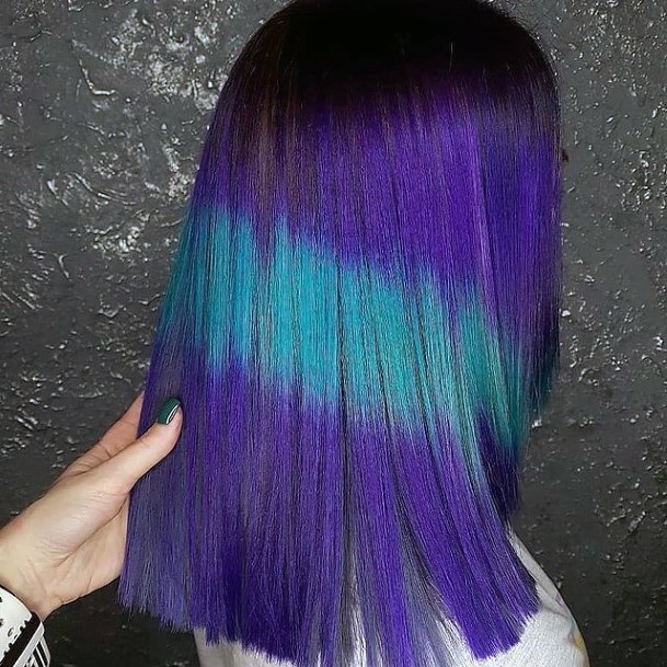 Girl With Feminine Turquoise Ombre Hairstyles