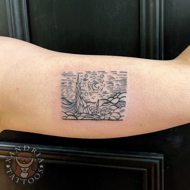 Girl With Feminine Van Gogh Tattoo