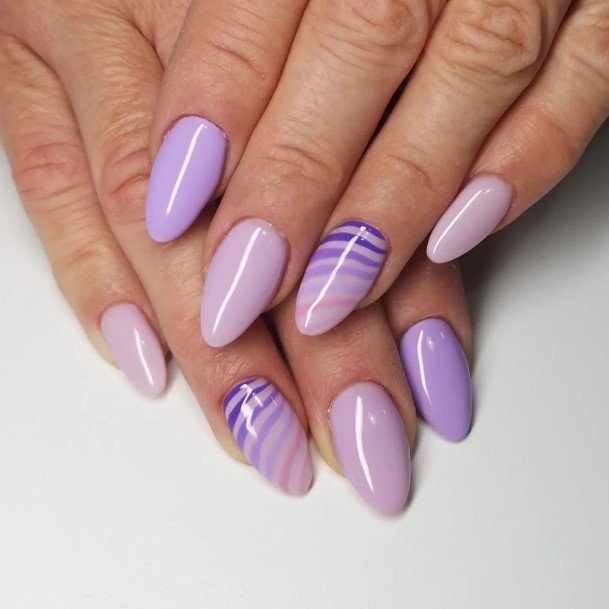 Girl With Feminine Violet Nail