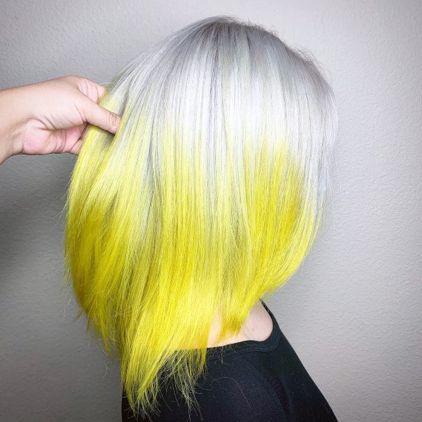 Girl With Feminine Yellow Ombre Hairstyles