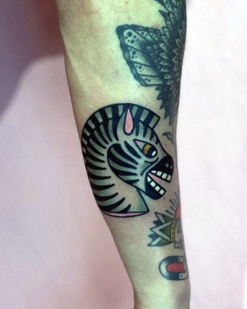 Girl With Feminine Zebra Tattoo