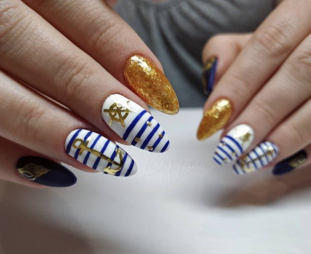 Girl With Graceful Anchor Nails