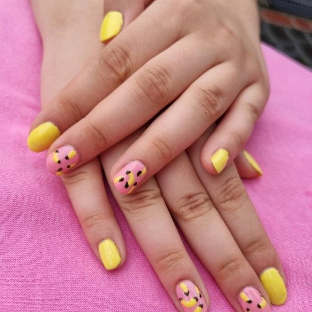 Girl With Graceful Banana Nails