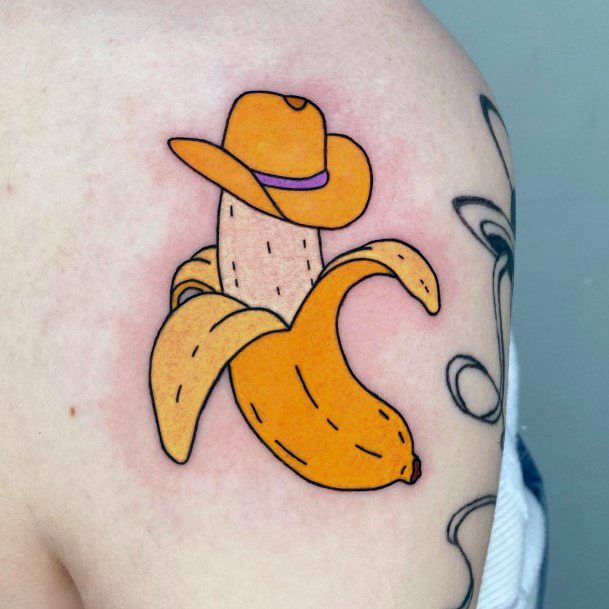 Girl With Graceful Banana Tattoos