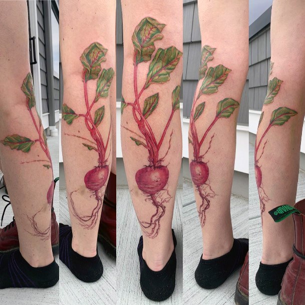 Girl With Graceful Beet Tattoos