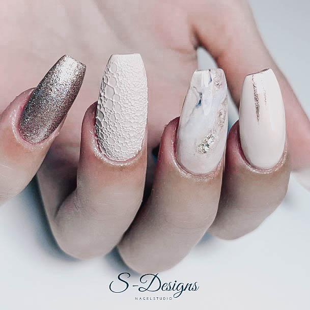 Girl With Graceful Beige Nails