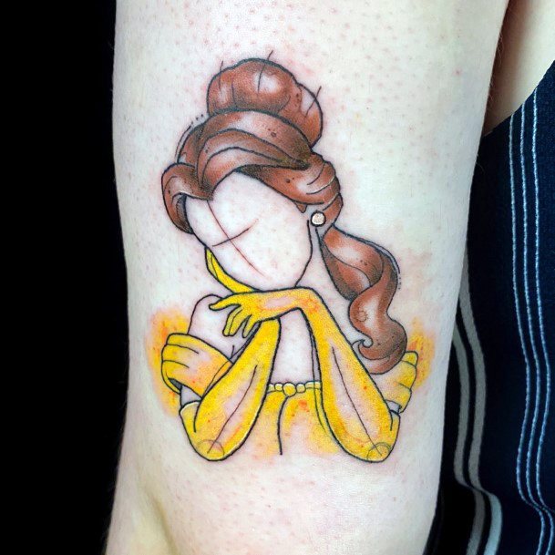 Girl With Graceful Belle Tattoos