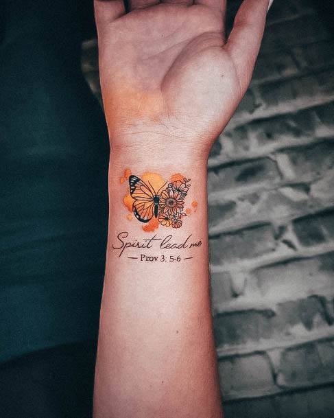 Girl With Graceful Bible Tattoos