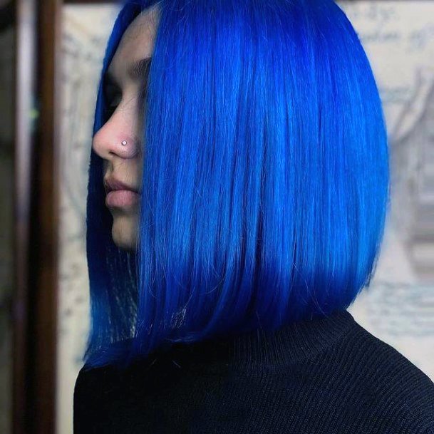 Girl With Graceful Blue Hairstyles