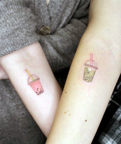 Girl With Graceful Boba Tea Tattoos