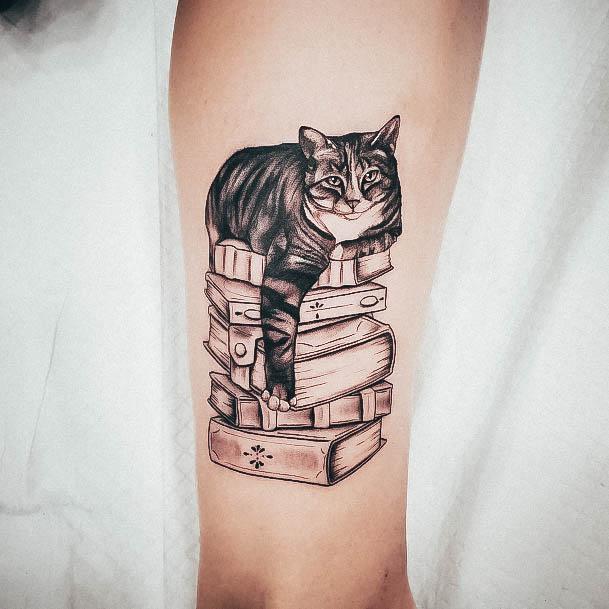 Girl With Graceful Book Tattoos