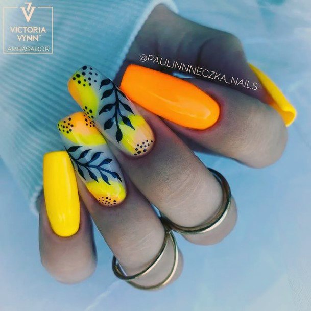 Girl With Graceful Bright Summer Nails